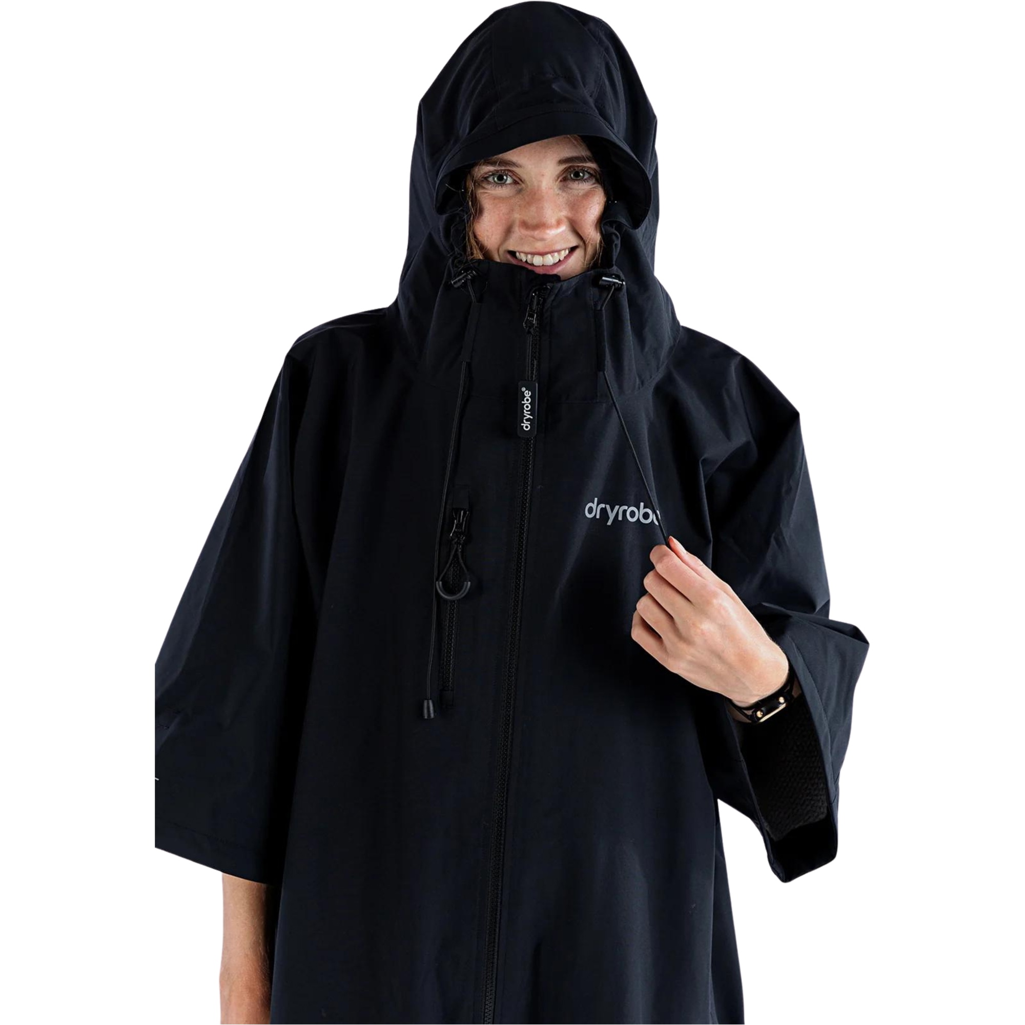 2026 Dryrobe Lite Short Sleeve Change Robe AS SS DL BG - Black Grey